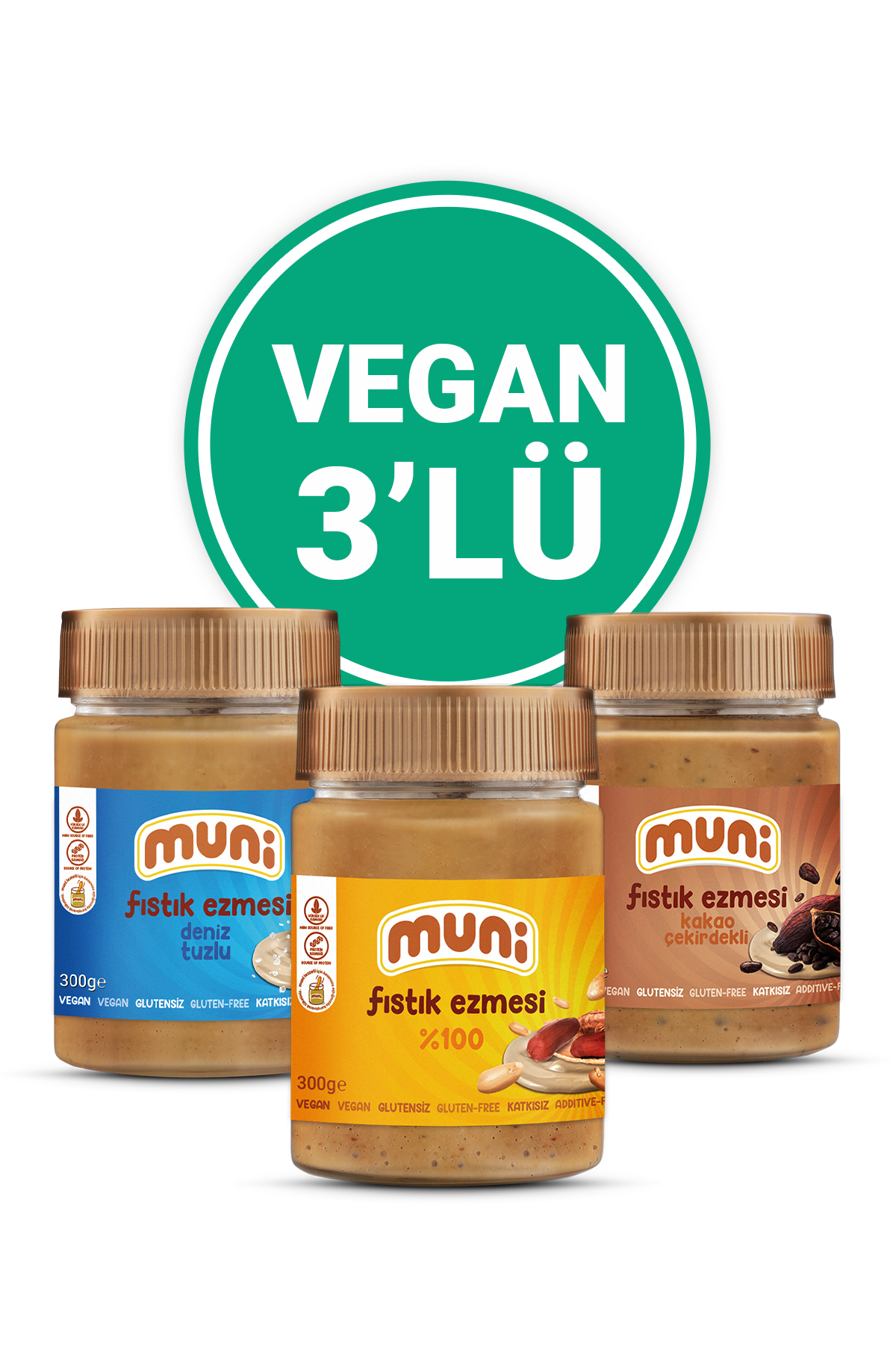 Fıstık Ezmesi Vegan 3'lü