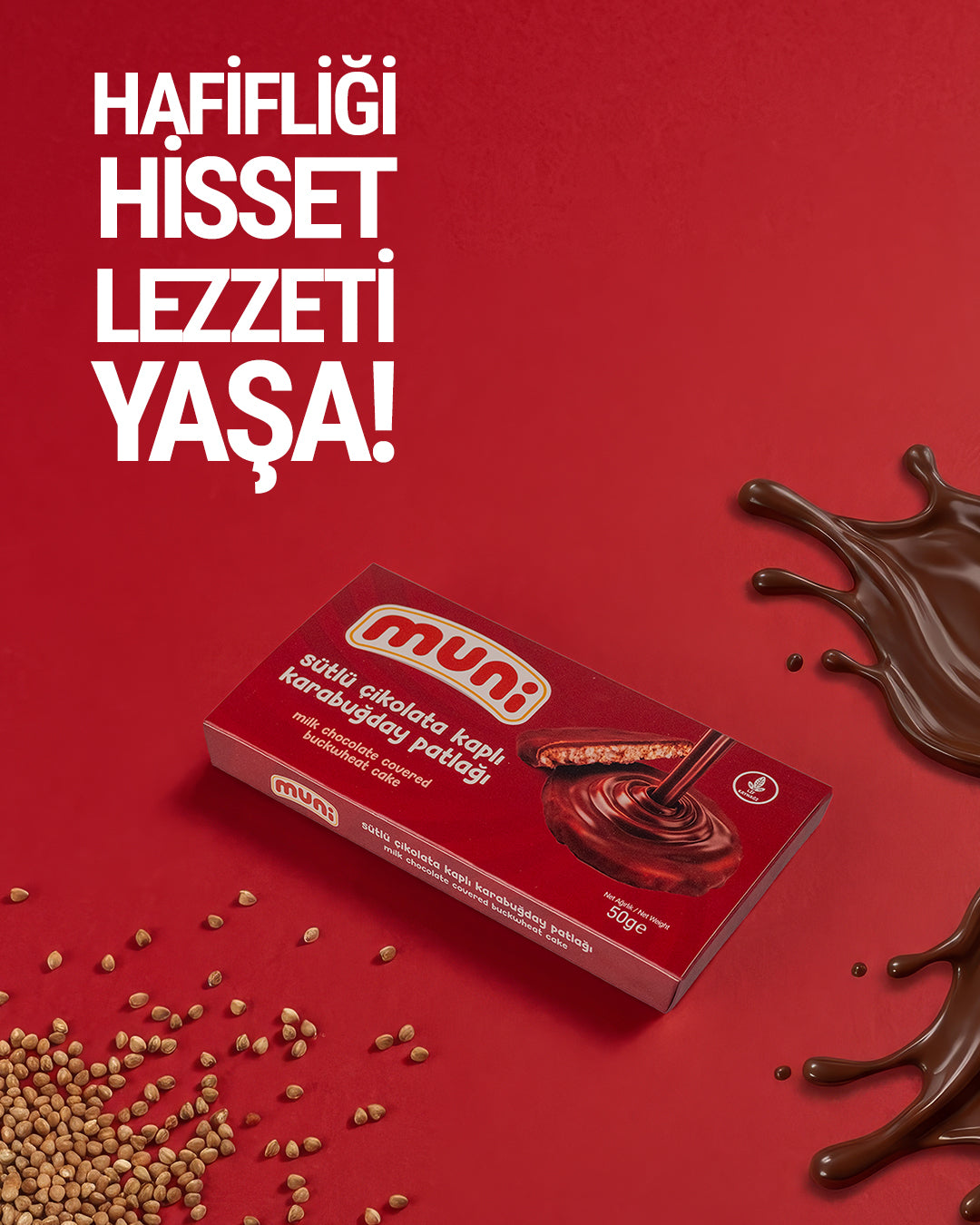 muni Sütlü Çikolata Kaplı Karabuğday Patlağı