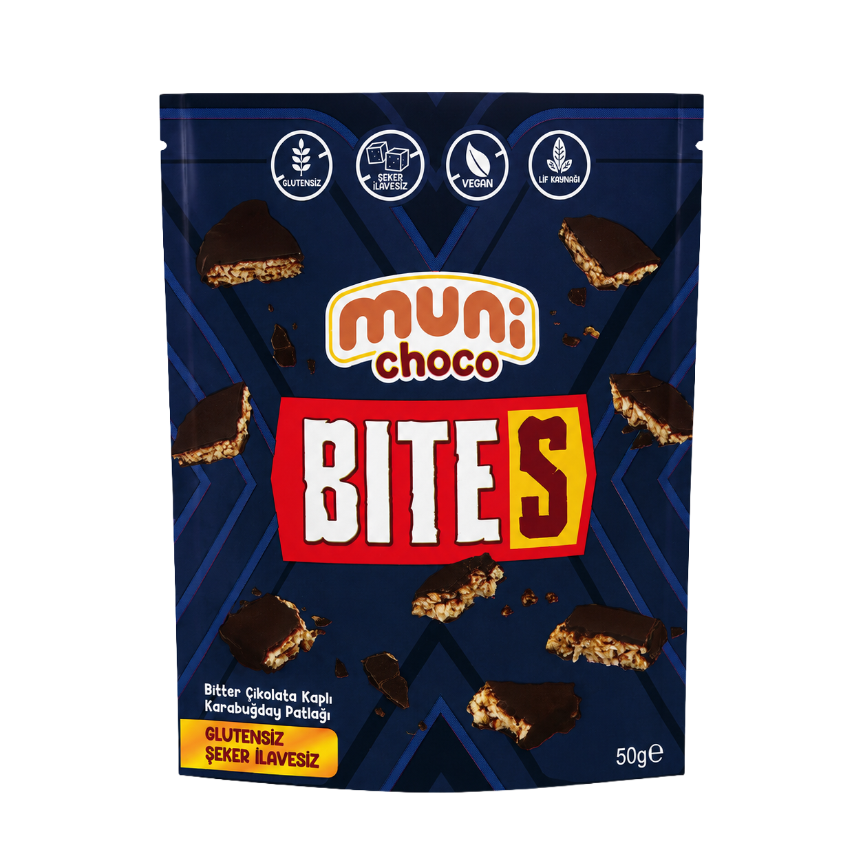 muni BITES Bitter Çikolata Kaplı Karabuğday Patlağı