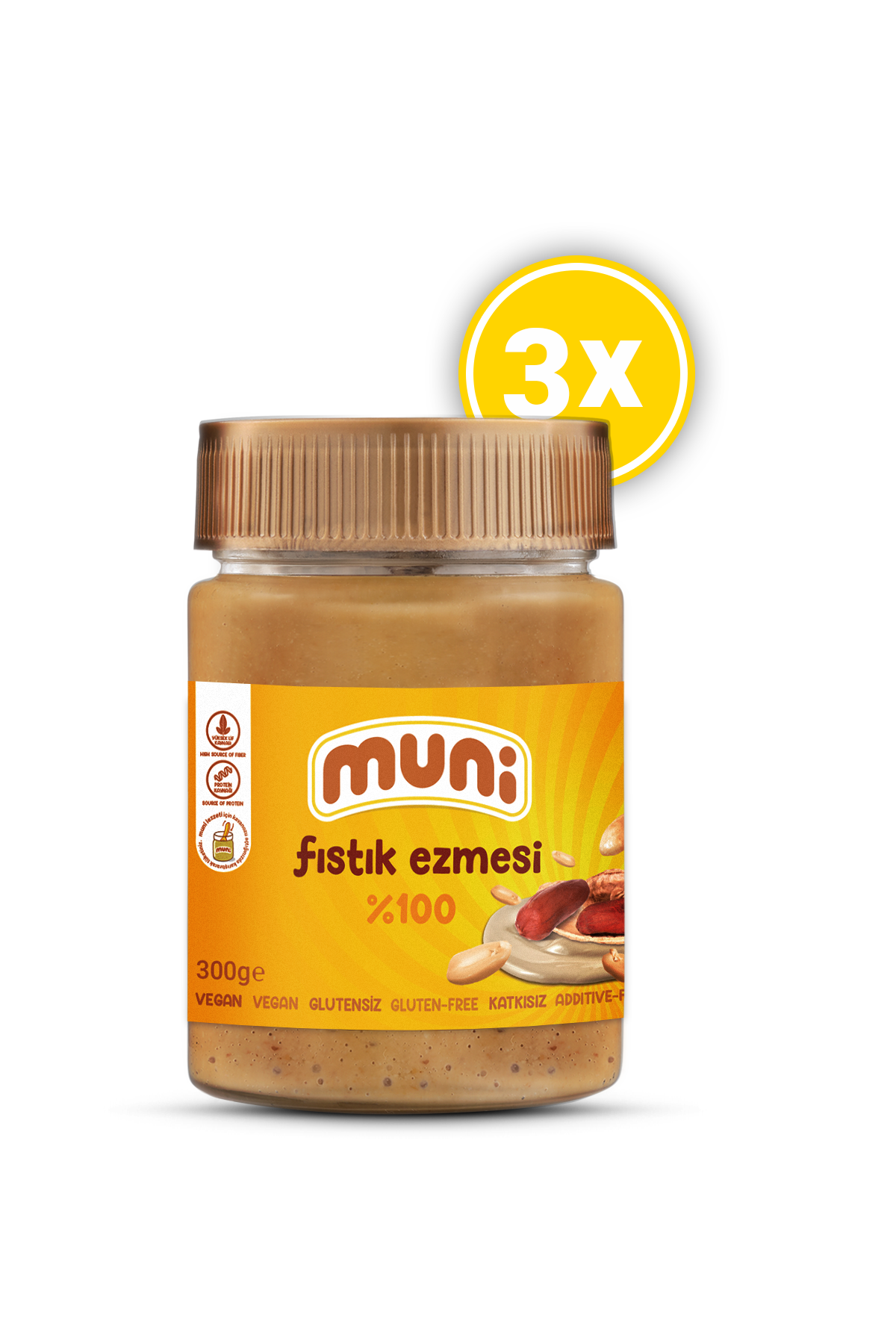 muni 100% Fıstık Ezmesi 3'lü