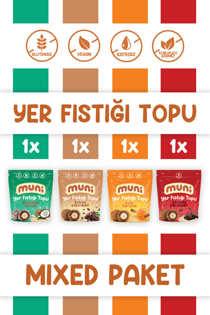 muni Mixed Peanut Balls Healthy Snack Discovery Pack (Gluten-free/No Added Sugar)