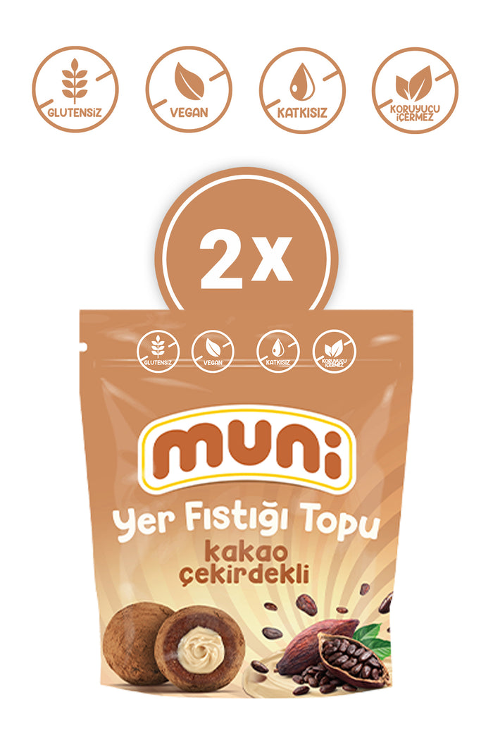 muni Gluten-free, No Additives Cacao Nib Peanut Ball 2-Pack