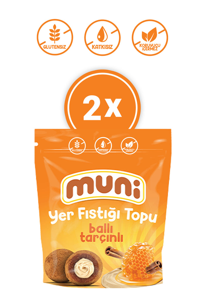 muni Gluten-free, No Additives Honey Cinnamon Peanut Ball 2-Pack 80 g