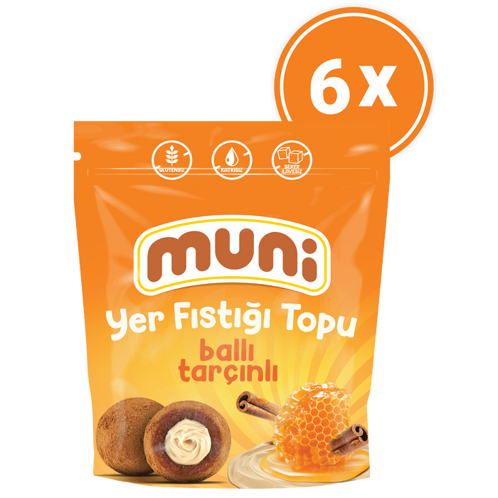 muni Honey Cinnamon Peanut Ball, 6-Pack