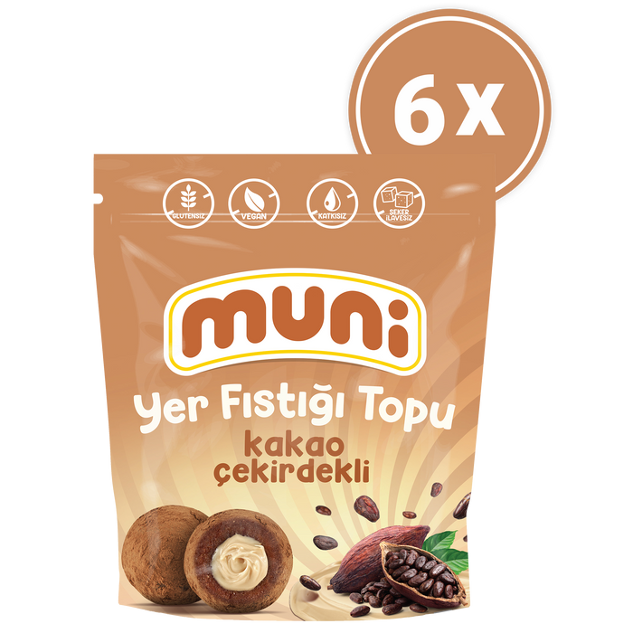 Cacao Nib Peanut Ball, 80 g × 6
